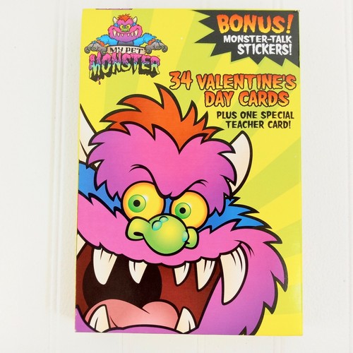 Vintage My Pet Monster Valentine Cards 35 New Sealed Box 2001 - Picture 1 of 4