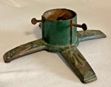 🍒 Vintage Cast Iron Feather Christmas Tree Stand Shooting Stars 8X8" 4 Feet 🍒