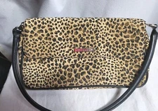 Vtg 90s 2 Pc Nylon Leopard Shoulder Bag Mob Wife Retro Grunge punk Rockabilly 