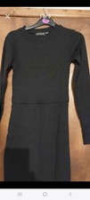 Ladies brand new black warm winter Wrap Dress Size 6 from pretty little thing