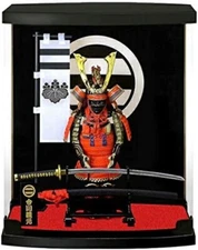 Samurai Armor Miniature Figure Yoshimoto Imagawa with kabuto sword flag case