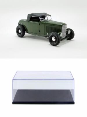 DIECAST CAR W/DISPLAY CASE 1932 FORD ROADSTER OLIVE DRAB ACME A1805018 1/18