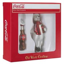 Old World Christmas Coca-cola Polar Bear Set Ornament w