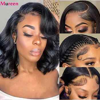Body Wave Bob Perücke Lace Front HD Transparent Full Lace Echthaarperücke