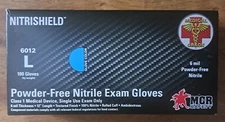 MCR SAFETY 6 mil Textured Nitrile Gloves -Size Large - Class 1 Medical Gloves 
