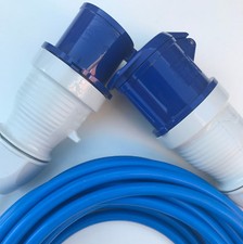 32 amp 4mm Walther BLUE Ext Cable 240v Wire Hook Up Catering Lead 1m 30m