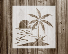 Palm Tree Stencil, Durable Handmade Mylar Reusable Craft Template, 538