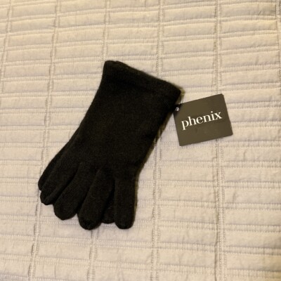 Black NWT Nordstrom Phenix Women's 100% Cashmere Glove One Size