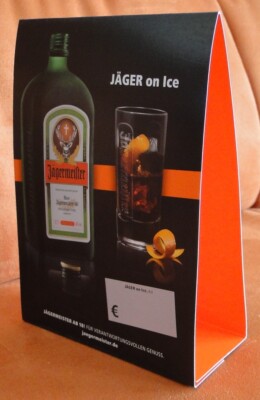 Jägermeister Tischaufsteller ''Jäger on Ice'' - 6 Stück (neu)