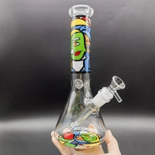 10inch Postmodernism Graffiti Water Pipe Glass Bong Hookah Smoking Pipes Shisha