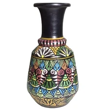 Tesoro's Manila Hand Painted Pottery Vase 7-1/4" Art Pottery