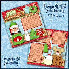 CHRISTMAS MILK COOKIES Premade Scrapbook Pages Paper Piecing printed layout DBDS