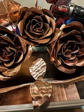 Handmade Copper Roses 7th Anniversary, Yard Art, Mothers Day Gift, Decor