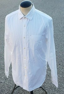Banana Republic Heritage Men's Button Front Dress Shirt White Sz Medium 15-15.5