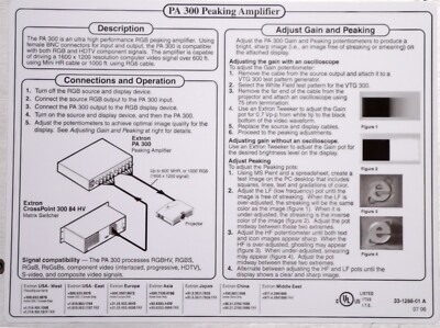 EXTRON PA 300 RGBHV VGA Verstärker Peaking Amplifier