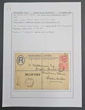 1887 Tasmania Australia Reg Cover 3 stamps cd Deloraine-Launceston