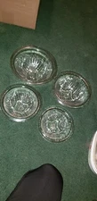  Vintage Nesting Clear Bowls Set of 4  Serving Mixing 