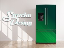 Navy Green Lime Modern Lines Shapes Fridge Freezer Wrap Side Door Vinyl Decal