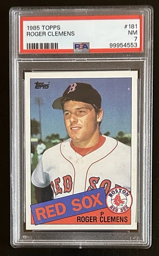 1985 Topps Roger Clemens Red Sox ROOKIE Baseball Card #181 - PSA NM 7 blazer