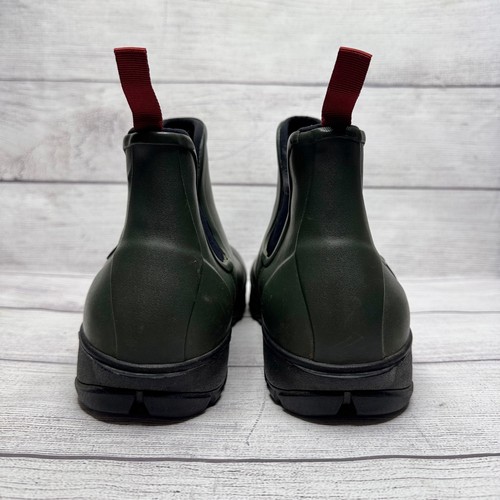 Bogs Mens size 10 Bozeman Waterproof Rain Boots Pull On Ankle Olive Green Black - Picture 8 of 9