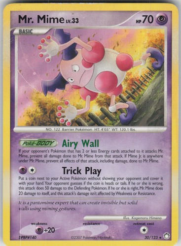 Pokemon TCG Mr. Mime Rare Mysterious Treasures 30/123