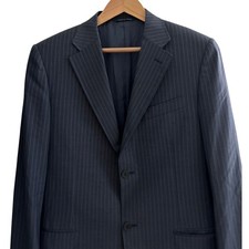 Canali 100 Wool Sport Coat Blazer Navy Pinstripe 50R US 40R Made in Italy