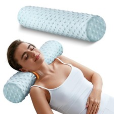 Memory Foam 4" Round Pillow, Cervical Neck Pillow for Pain Relief, Cylinder Pill
