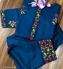 Indian Women's Cotton Kurta/kurti With Plazoo Set Women's Party Festive Outfit