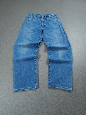 Giorgio Armani Washed Denim Jeans VTG Blue Baumwolle Wideleg Herren 0s Y2K | W33