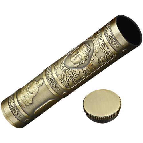 Metal Buddha Statue Cigarette Box Storage Tube Small for Miss Accessory - Picture 8 of 12