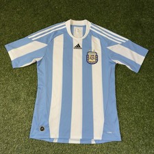 Argentina Adidas 2000s Vintage Blue and White Striped Football Jersey Sz S