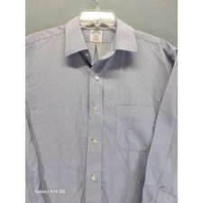 Brooks Brothers 1818 Regent Fit Non-Iron Dress Shirt Blue White 16.5 32/33