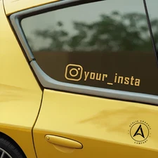 Personalized Instagram Sticker Vinyl Decal (x2) Car Window IG Username Drift JDM