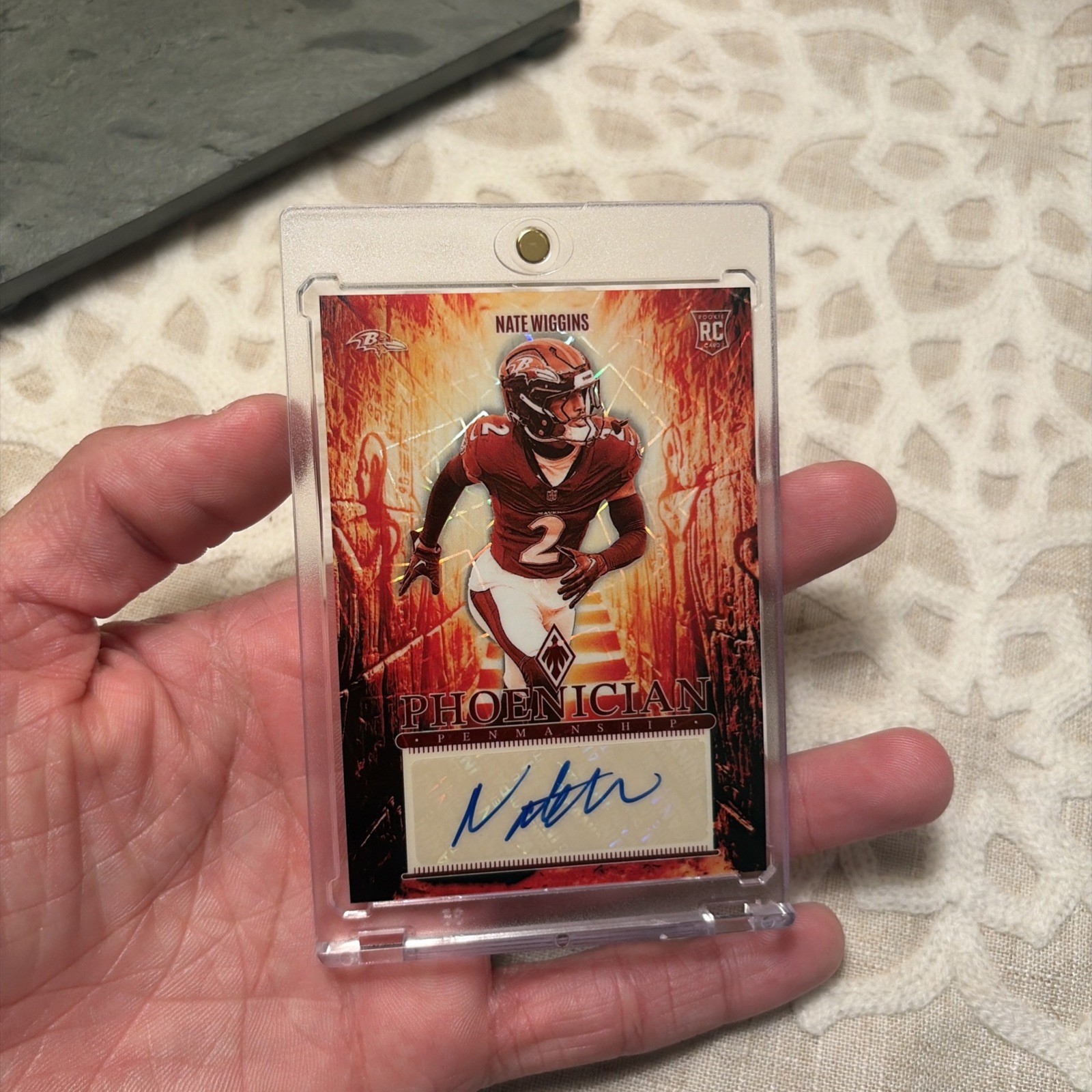 2024 PANINI PHEONIX NATE WIGGINS PHOENICIAN PENMANSHIP LAZER SSP AUTO RAVENS 