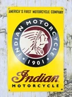 VINTAGE INDIAN MOTORCYCLES 1901 Dome SODA POP OIL GASOLINE PORCELAIN GAS SIGN