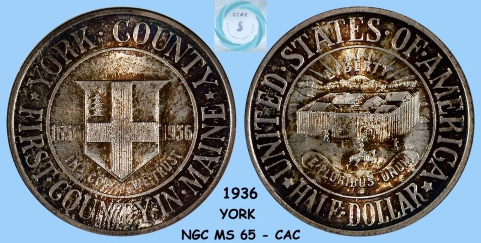 1936 York Tercentenary Commemorative 50c NGC MS 65 w/CAC - Gen 3.0 Gold Letters! - Image 4 of 4
