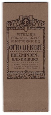 Fotografie Otto Liebert, Holzminden, Name des Ateliers in elegantem Rahmen, Mon 