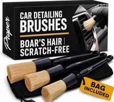 Car Detailing Brush Set, 3-Pack, Ultra Soft Boar Hair for Interior/Exterior
