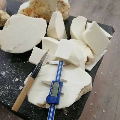 7 Stück Original Block Meerschaum Futtereinsatz Sonderanfertigung Handarbeit Futter Pfeifenherstellung