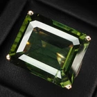 925 Sterling Silver Rose Gold Rings Entrancing Forest Green Tourmaline 24.75Ct