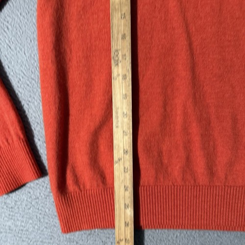 Banana Republic 100% Fine Merino Wool V-Neck Sweater Large Burnt Orange - Picture 4 of 6