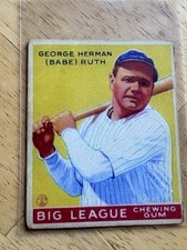 Babe Ruth 1933 Goudey Baseball Card #53 NO RESERVE