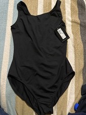 NEW Bloch Dance Faire microlux Tank Leotard Teen Girl's Black Size L