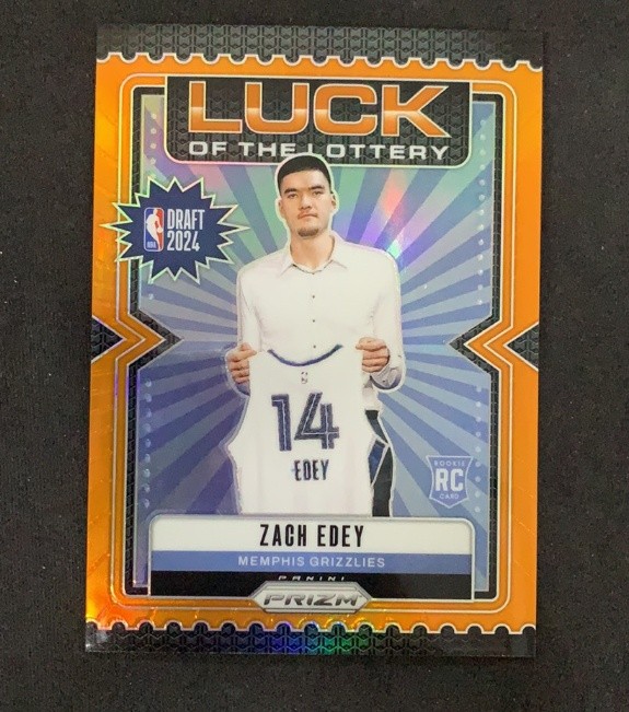 Zach Edey 2024-25 Panini Prizm Luck Of The Lottery Rookie Orange 15/49 #3