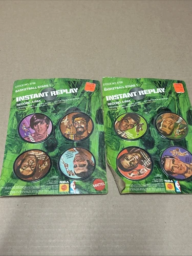 (2) 1971 Mattel Instant Replay NBA Stars NEW Wilt Havlicek West Pete Record READ