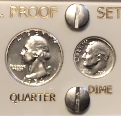 1954 US Silver Proof Set Frosty Gem Coins White Capital Holder Display Box - 第 3/12 張圖片