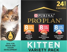 Purina Pro Plan High Protein Wet Kitten Food Variety Pack (Pack of 24) 3 oz. Can 9.33 per gallon
