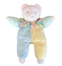 Vintage Eden Pastel Terry Cloth Teddy Bear Clown Collar Plush 12 Colorblock