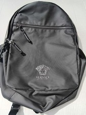Versace Black Backpack Mens Zip Closure Inner...