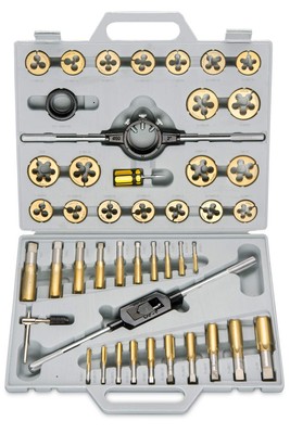 NEIKO 00916A Pro-Grade Large-Diameter Titanium SAE Tap and Die Set, High-Qual...